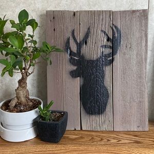 Wood Canvased Silhouette Painting